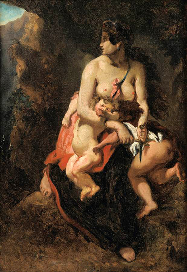 medea about to kill her children